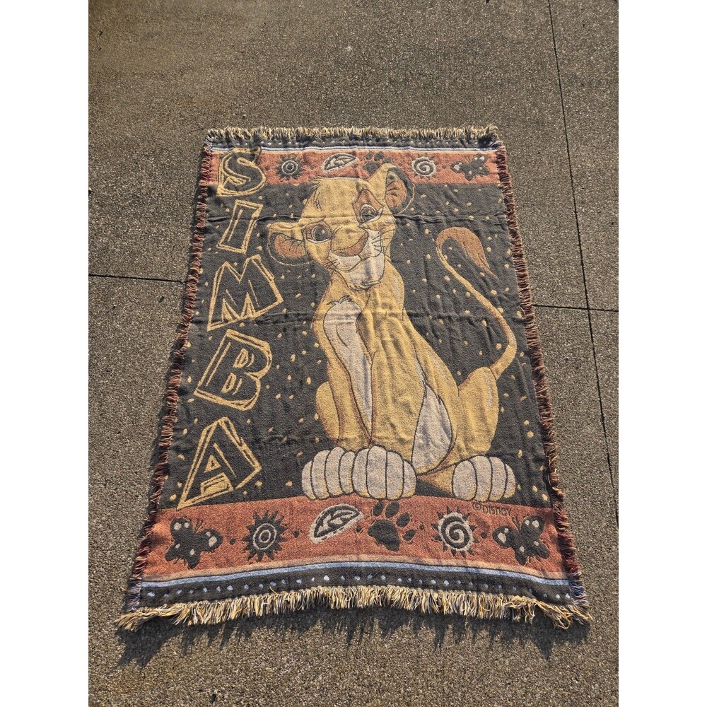 Y2K Disney The Lion King Simba Cub Black Tapestry Blanket